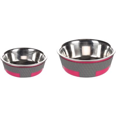 Eet- en drinkpot Trimond Rond Fuchsia &amp; Grijs &amp; Zilver 900ml