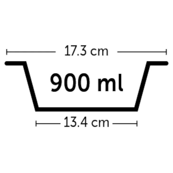 Eet- en drinkpot Trimond Rond Fuchsia &amp; Grijs &amp; Zilver 900ml