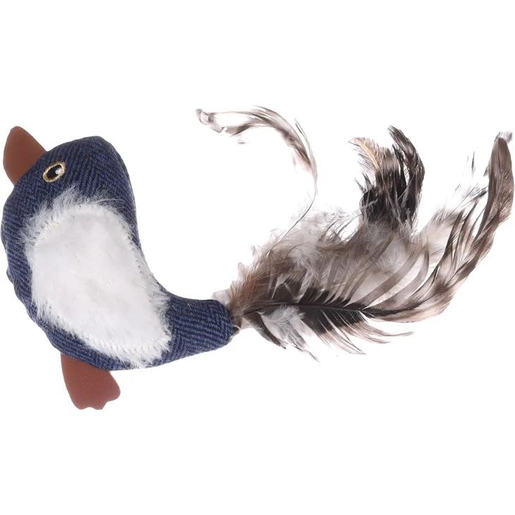 Jeany vogel Blauw met catnip en veren