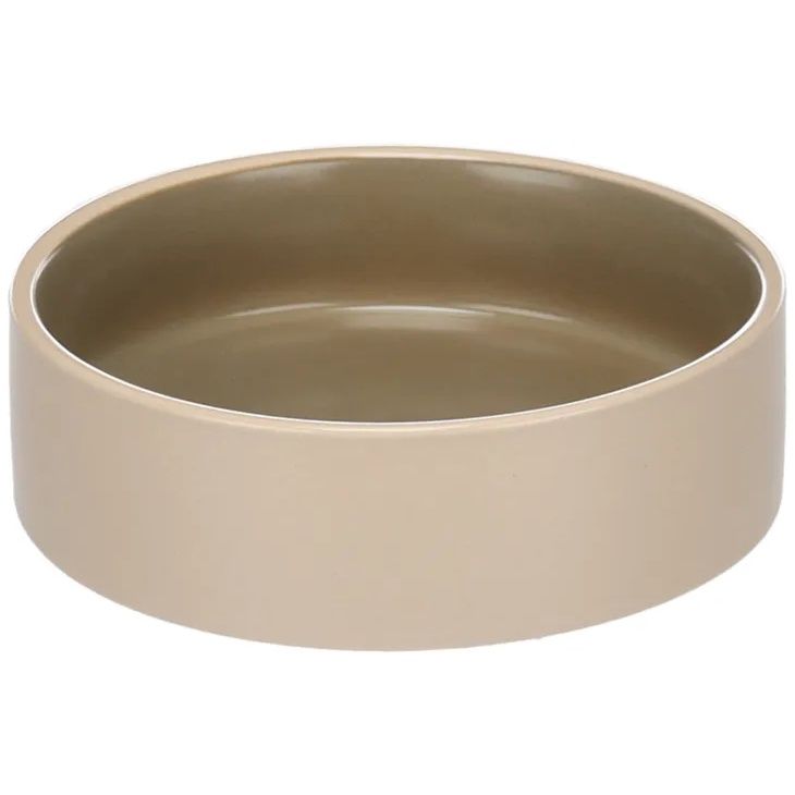 Eet- en drinkpot Anca Rond Beige &amp; Groen, Afmeting: A:12cm B:3,5cm C:12cm - 200ml