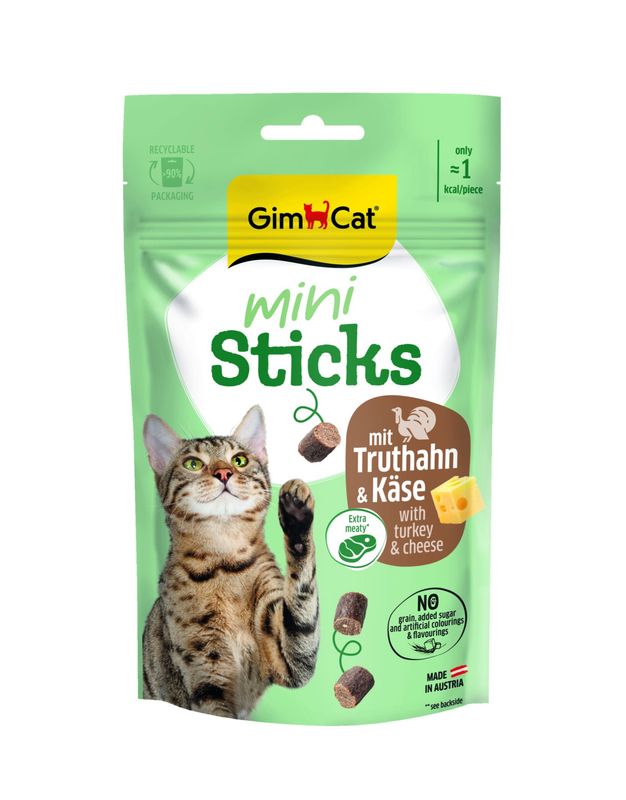 GimCat Mini Sticks Kalkoen &amp; Kaas 50 gr.