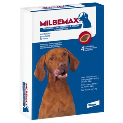 Milbemax Kauwtablet hond vanaf 5kg 28 g 4 stuks