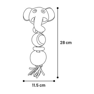 Cheery Olifant met bal Meerkleurig