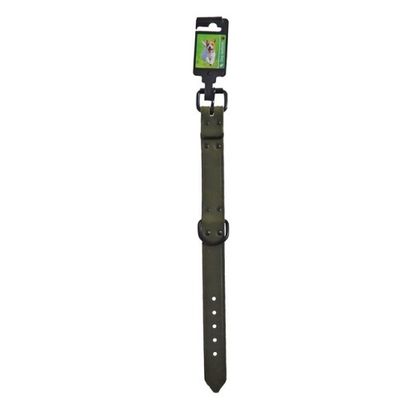 Halsband soft leder groen