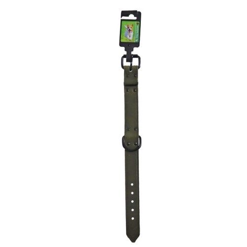 Halsband soft leder groen