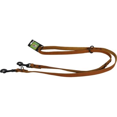 Dresseerlijn soft leder cognac, Afmeting: 18mm/200cm