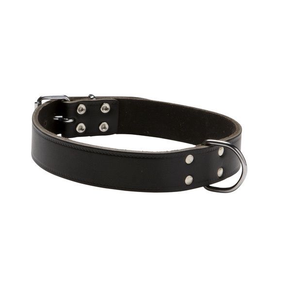 Halsband softleder met print Donkerbruin L/XL 60x3 cm