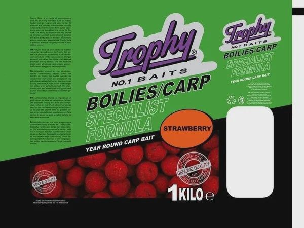 Trophy Baits Boilies Strawberry - Aas - 20 mm 1 kg