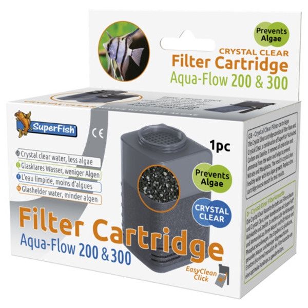 Aquaflow 200/300 crystal clear cartridge Zwart 11,5x11x6,5