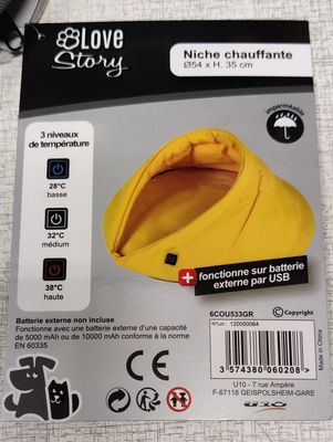 Warmtemat voor katten of kleine honden verwarmbaar.  Grijs-54x35 cm