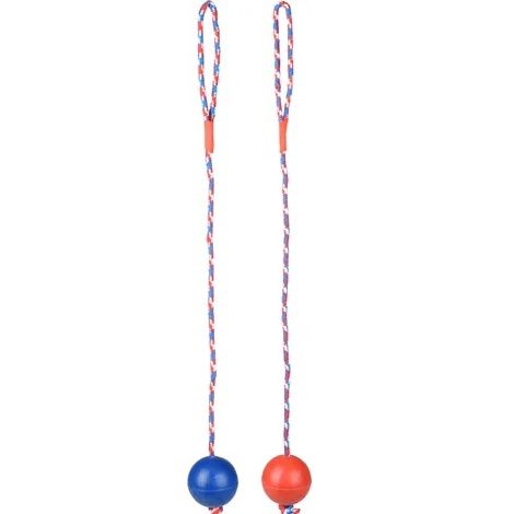Hondenspeelgoed Rubber Bal met Koord, Afmeting: 60cm koord 7cm bal