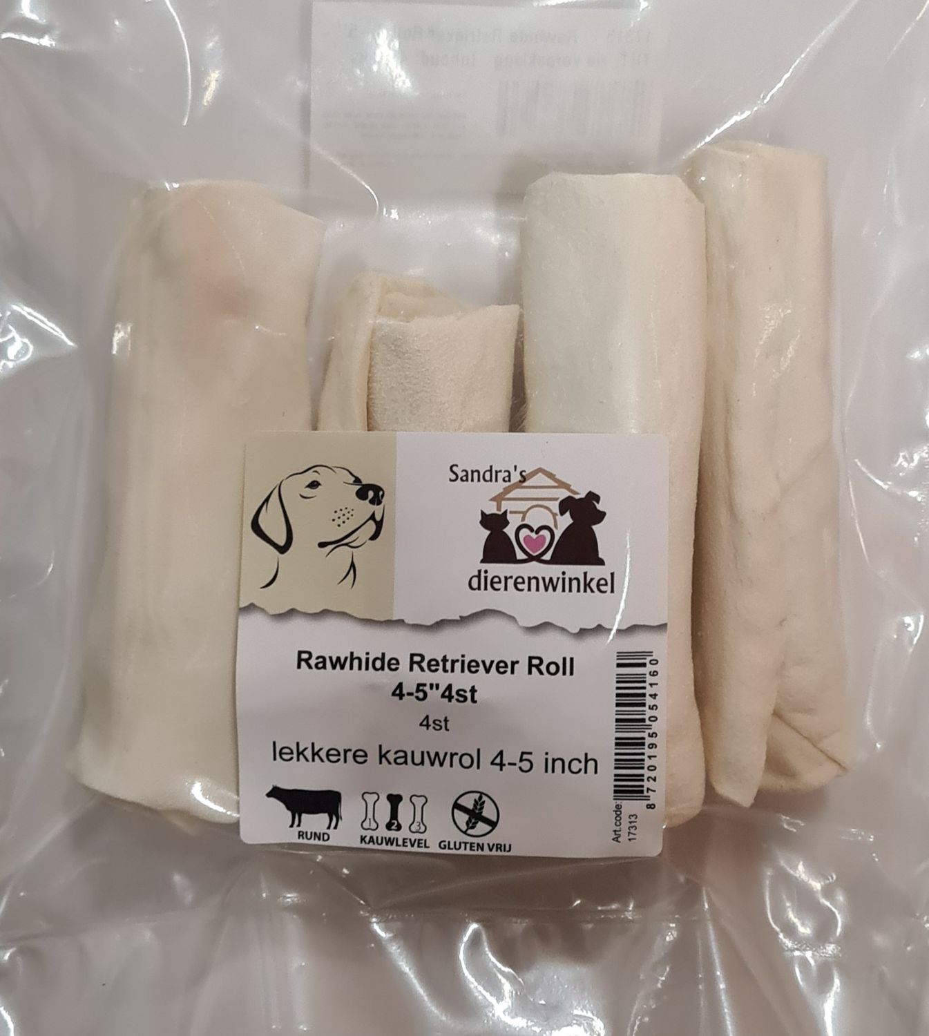 Rawhide Roll, Afmeting: á 12 cm