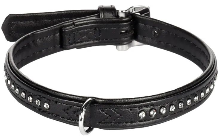 Halsband Monte Carlo zwart 32 cm x 14 mm, Kleur: Zwart