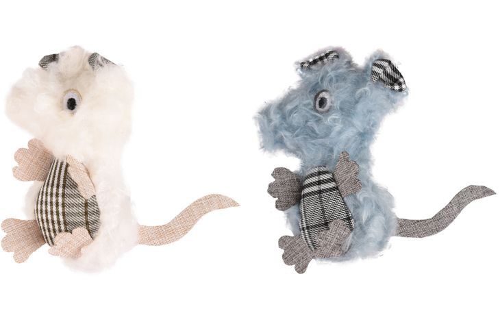 Kattenspeelgoed rizzo muis plat 11cm, Kleur: Blauw