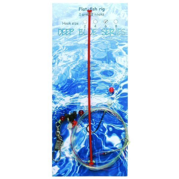 Deep Blue Platvisonderlijn met 1 nylon afhouder en dwarrellijn, Hoekmaat: 4