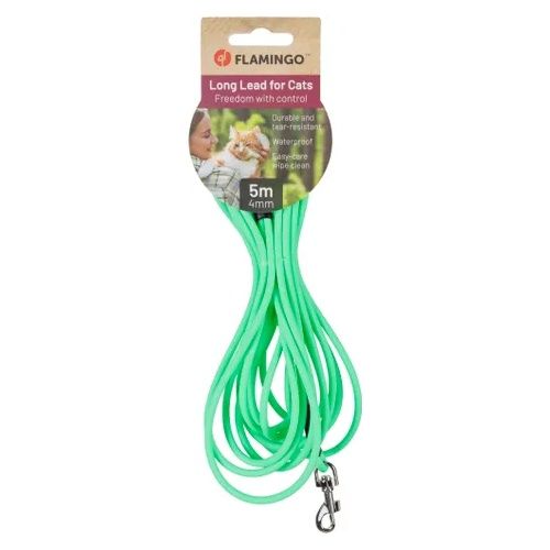 Trainings- en zoeklijn Caspar 4mm dik 5 meter lang, Kleur: Muntgroen