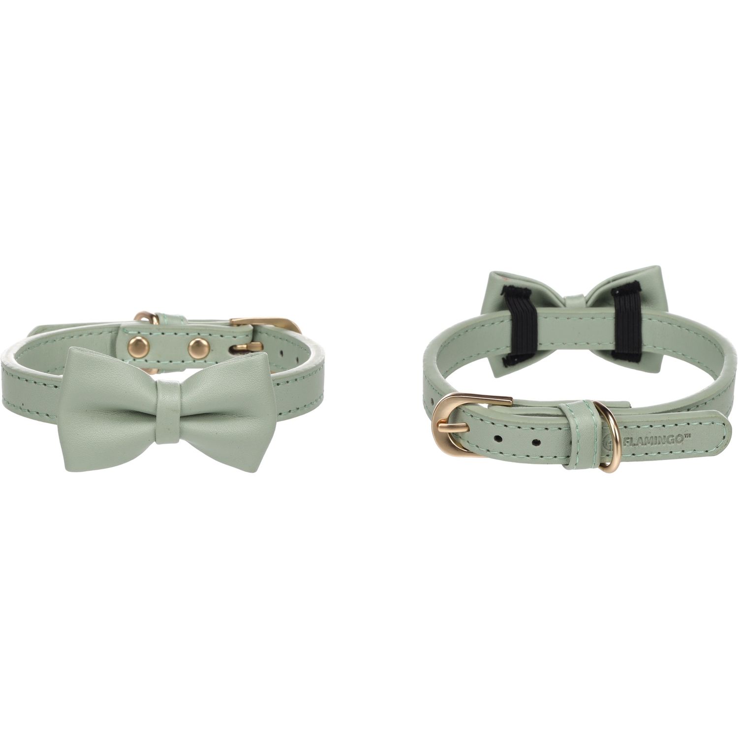 Halsband met strik Nela Muntgroen, Afmeting: XS, S | 24-30cm x 15mm x 4mm