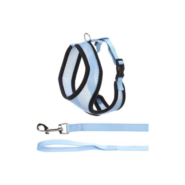 Harnas met looplijn Harms Blauw, Afmeting: A:37cm B:43-55cm C:120cm x 15mm x 2mm