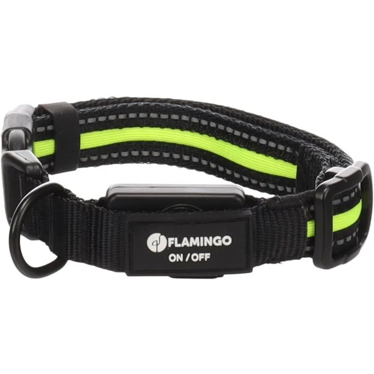 Halsband Flitzy Zwart &amp; Geel, Afmeting: S | 30-40cm x 20mm x 5mm