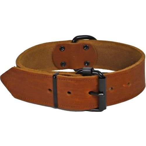 Halsband soft leder cognac, Afmeting: 30mm/40cm