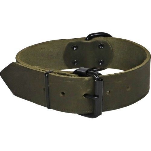 Halsband soft leder groen