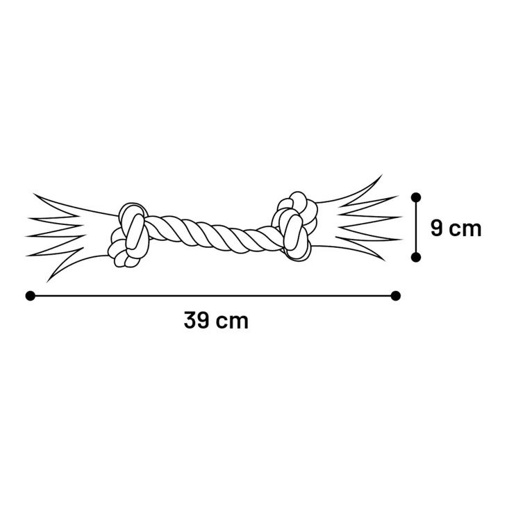 im Touw met 2 knopen Muntgroen, Afmeting: Jumbo | 48cm L x 10cm B x 11.5cm H