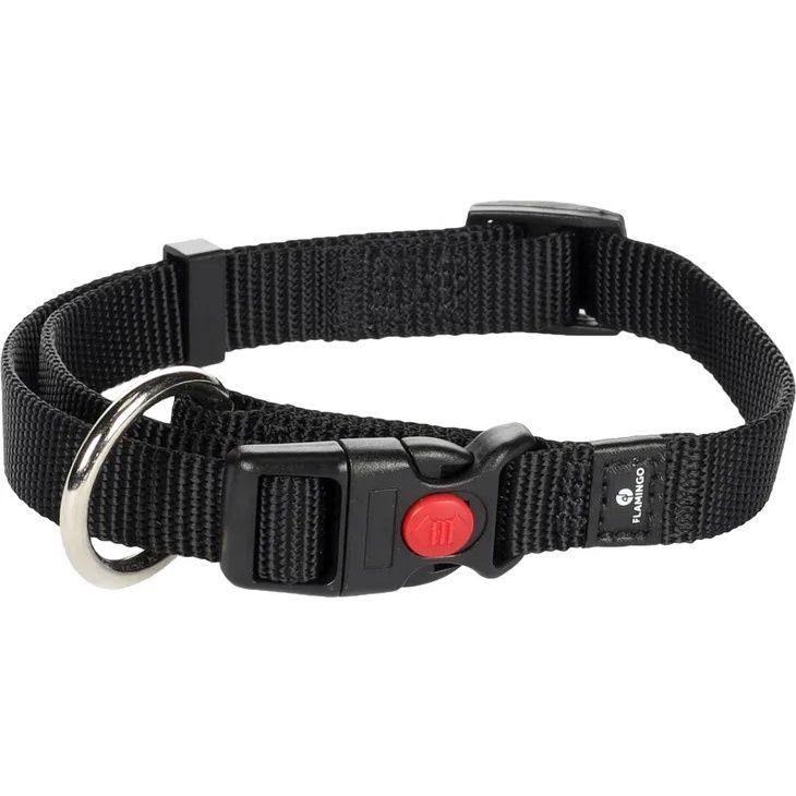 Halsband Ziggi Zwart, Afmeting: XS | 20-35cm x 10mm x 2mm