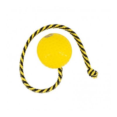 Drijfbal geel met lang touw  Ø 7.5cm
