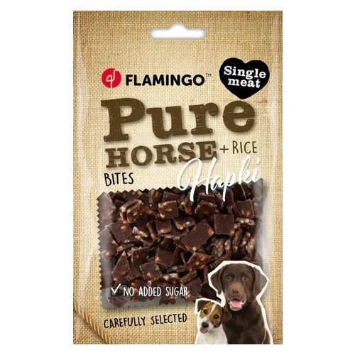 Snack Hapki Pure Stukjes met vlees &amp; rijst, Smaak: Paard