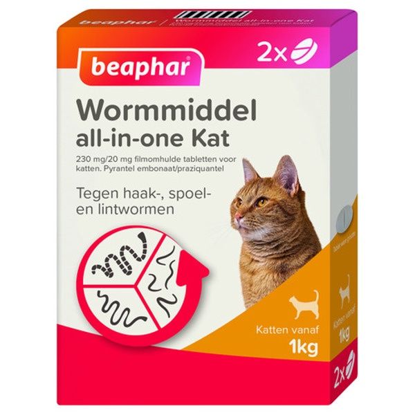Wormmiddel All-in-One kat 2 stuks