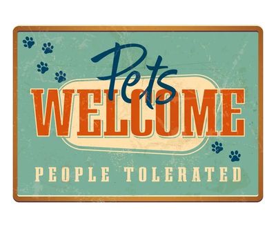 Bord blik Pets Welcome