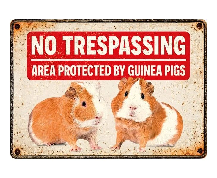 Bord blik No Trespassing Guinea Pigs