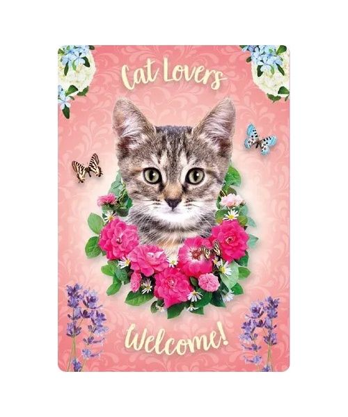 Bord blik Cat Lovers Welcome Rose
