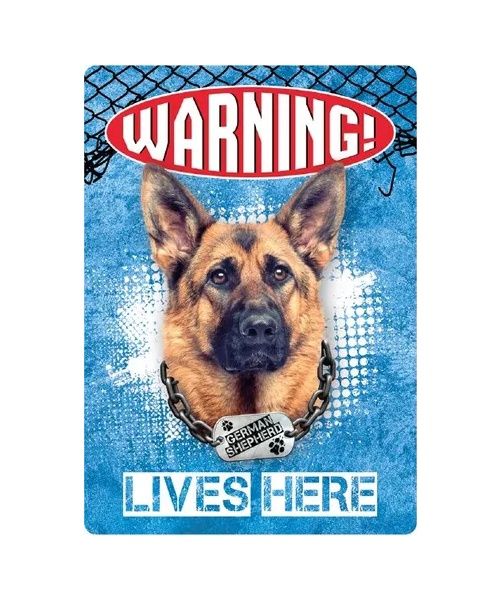 Bord blik German Shepherd Warning