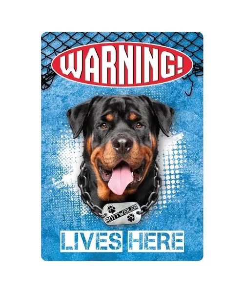 Bord blik Rottweiler Warning