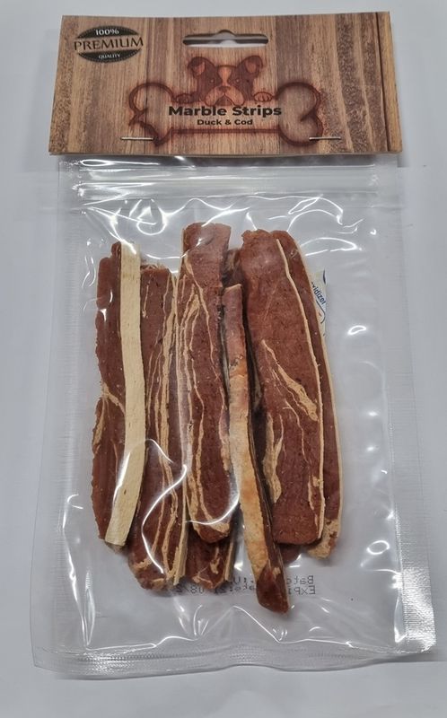 marble strips eend en kabeljauw 100gr