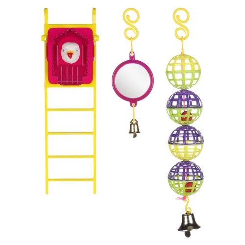 Parkietenspeelgoed Bal Ladder Spiegel Meerdere kleuren