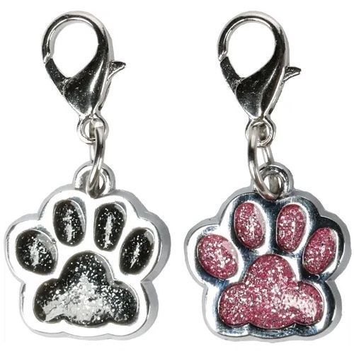 Poot zwart  A:2,5cm B:2,7cm C:0,2cm, Soort: Pootafdruk 1x roze 1x zwart S