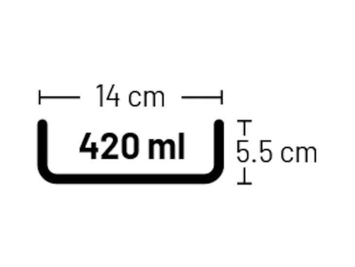 Eet- en drinkpot Duke Rond Zwart &amp; Wit, Afmeting: 14cm x 14cm x 5,5cm - 420ml - ∅ 14cm