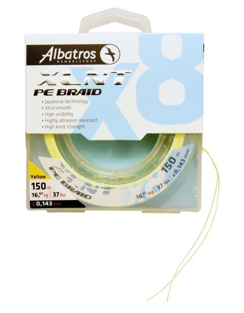 Albatros Xlnt X8 Yellow 150 m - Gevlochten lijn - 0.15 Mm