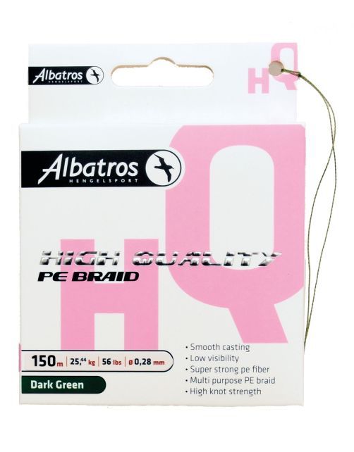 Albatros Hq Braid Dark Green 150 m - Gevlochten lijn, Afmeting: 0.13mm