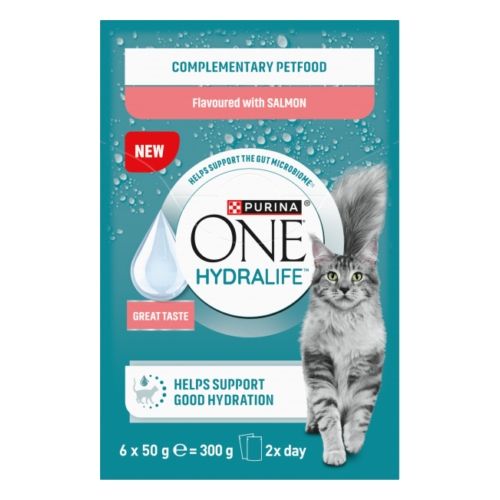 Purina One hydralife adult pouch  6x50gr, Smaak: Zalm