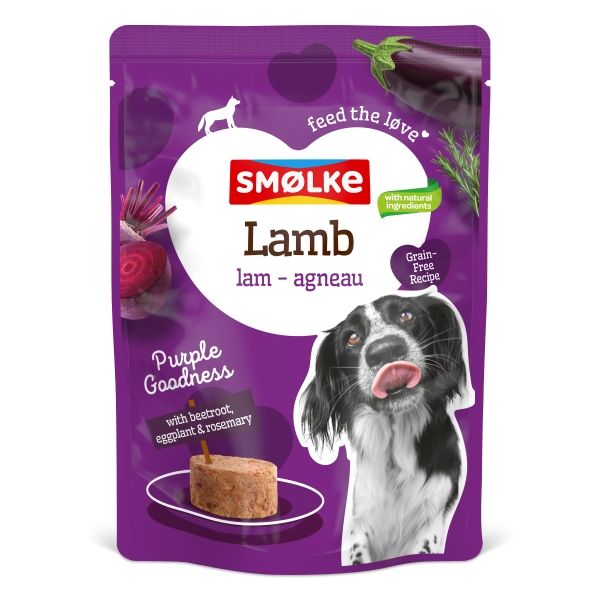 Smølke hond pouch  300gr, Smaak: Lam