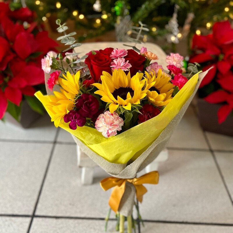 Bouquet girasoles arcoiris