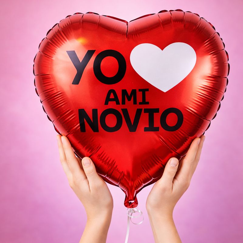 Globo metálico corazón yo amo a mi novio
