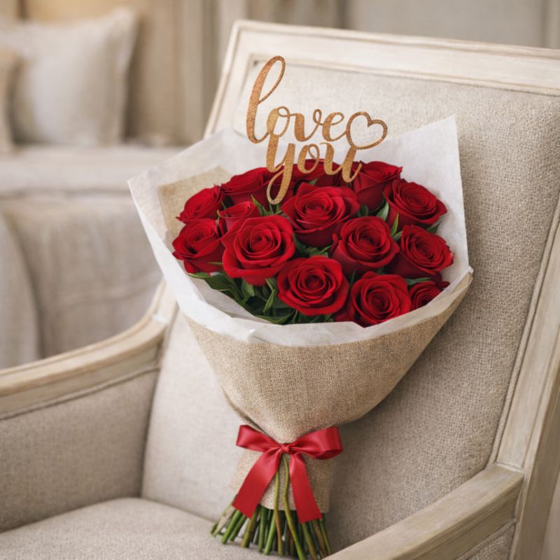 Bouquet de rosas rojas-
