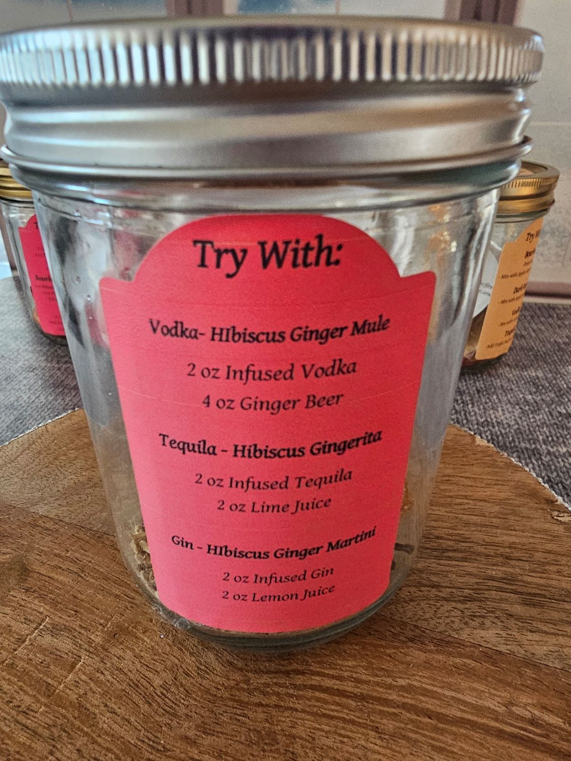 Hibiscus Ginger Cocktail Infusion Jar