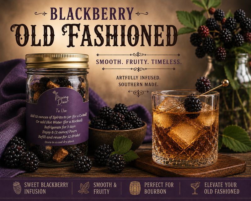 Blackberry Old Fashioned Craft Cocktail Infusion Jar