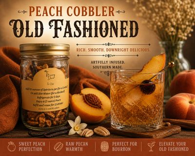Peach Cobbler Old Fashioned Craft Cocktail Infusion Jar
