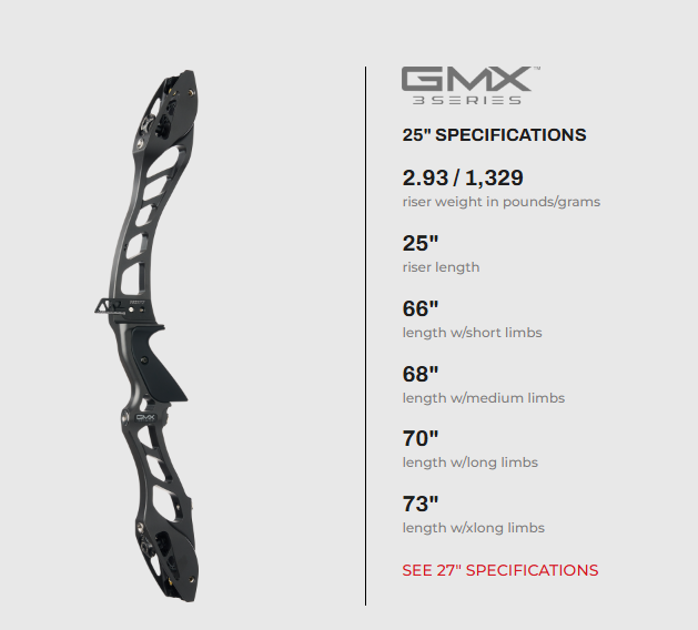 Hoyt GMX 3 Series Grand Prix Recurve Riser